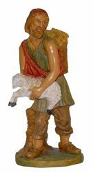 Picture of Shepherd with Sheep cm 30 (12 inch) Euromarchi Nativity Scene Neapolitan style in wood stained plastic PVC for outdoor use