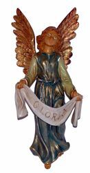 Picture of Glory Angel cm 45 (18 inch) Lux Euromarchi Nativity Scene Traditional style in wood stained plastic PVC for outdoor use