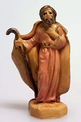 Imagen de San José cm 4 (1,6 inch) Belén Pellegrini Estatua en plástico PVC árabe tradicional pequeño Efecto Madera para uso en interior exterior