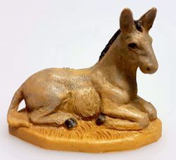 Picture of Donkey cm 4 (1,6 inch) Pellegrini Nativity Scene small size Statue Wood Stained plastic PVC traditional Arabic indoor outdoor use 