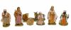 Picture of Nativity Set Holy Family 8 Pieces cm 13 (5,1 inch) Lux Euromarchi Nativity Scene Traditional style in wood stained plastic PVC for outdoor use