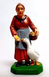 Picture of Woman with Goose cm 6 (2,4 inch) Pellegrini Nativity Scene small size Statue Bright Colors plastic PVC traditional Arabic indoor outdoor use 