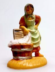 Picture of Woman with Cloths cm 6 (2,4 inch) Pellegrini Nativity Scene small size Statue Wood Stained plastic PVC traditional Arabic indoor outdoor use 