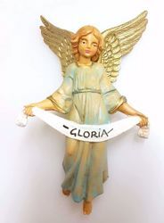 Imagen de Ángel Gloria cm 10 (3,9 inch) Belén Pellegrini Estatua en plástico PVC árabe tradicional pequeño Efecto Madera para uso en interior exterior