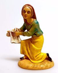 Immagine di Donna che lava cm 10 (3,9 inch) Presepe Pellegrini Tinto Legno Statua in plastica PVC Arabo tradizionale piccolo per interno esterno 