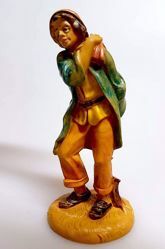 Immagine di Pastore con Sacco cm 10 (3,9 inch) Presepe Pellegrini Tinto Legno Statua in plastica PVC Arabo tradizionale piccolo per interno esterno 