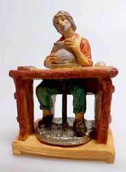 Immagine di Vasaio cm 10 (3,9 inch) Presepe Pellegrini Tinto Legno Statua in plastica PVC Arabo tradizionale piccolo per interno esterno 