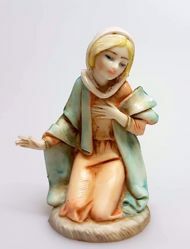 Picture of Mary / Madonna cm 11 (4,3 inch) Pellegrini Nativity Scene small size Statue in Porcelain stained plastic PVC traditional Arabic indoor outdoor use 