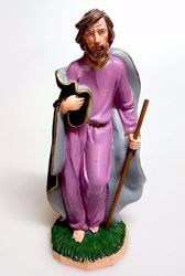 Immagine di San Giuseppe cm 20 (7,9 inch) Presepe Pellegrini Colorato Statua in plastica PVC Arabo tradizionale piccolo per interno esterno 
