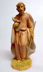 Imagen de San José cm 20 (7,9 inch) Belén Pellegrini Estatua en plástico PVC árabe tradicional pequeño Efecto Madera para uso en interior exterior