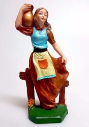 Immagine di Donna con Anfora cm 16 (6,3 inch) Presepe Pellegrini Colorato Statua in plastica PVC Arabo tradizionale piccolo per interno esterno 