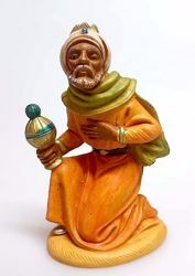 Picture of Melchior Saracen Wise King cm 12 (4,7 inch) Pellegrini Nativity Scene small size Statue Wood Stained plastic PVC traditional Arabic indoor outdoor use 
