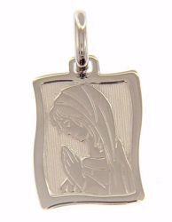 Imagen de Nuestra Señora Madonna en Oración Medalla Sagrada Colgante rectangular gr 1,5 Oro blanco 18kt para Mujer 