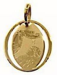 Picture of Baptism Gift of God Sacred Oval Medal Pendant for Baptism gr 0,7 Yellow Gold 18k for Baby Girl and Boy