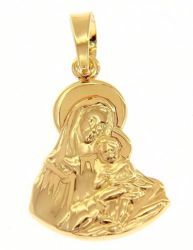 Immagine di Madonna con Bambino Medaglia Pendente gr 2,3 Oro giallo 18kt da Donna 