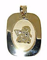 Picture of Angel of Raphael Sacred Rectangular Medal Pendant gr 1,1 Yellow Gold 18k for Woman, Boy and Girl