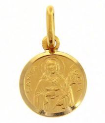 Picture of Saint Lucy Coining Sacred Medal Round Pendant gr 1,4 Yellow Gold 18k Unisex Woman Man 