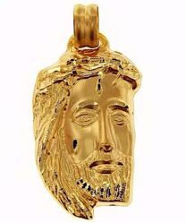Immagine di Sacro Volto di Gesù con Corona di Spine Ecce Homo Medaglia Pendente gr 8,4 Oro giallo 18kt lastra stampata a rilievo Unisex Donna Uomo