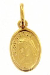 Immagine di Madonna di Medjugorje Medaglia Sacra Pendente ovale Conio gr 1,3 Oro giallo 18kt Unisex Donna Uomo 