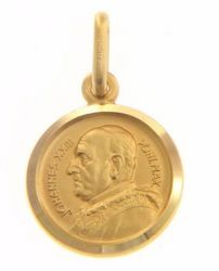 Picture of Saint John XXIII Joannes XXIII Pontifex Maximus Coining Sacred Medal Round Pendant gr 2,1 Yellow Gold 18k Unisex Woman Man 