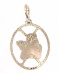 Picture of Angel of Raphael perforated Oval Pendant gr 0,95 White Gold 18k with diamond edge for Woman, Boy and Girl