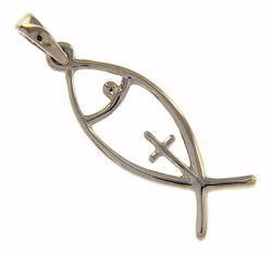 Picture of Fish Symbol with Cross Pendant gr 1,5 White Gold 18k for Woman 