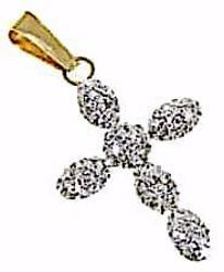 Picture of 6-drops Cross Pendant gr 0,45 Yellow Gold 18k with Zircons for Woman 