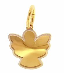 Picture of Guardian Angel Silhouette Pendant gr 1 Bicolour yellow white Gold 18k with satin edge for Children (Boys and Girls)