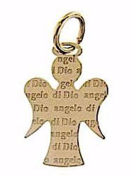 Immagine di Angelo Custode con Preghiera Angelo di Dio Ciondolo Pendente gr 1,1 Oro giallo 18kt per Bimba e Bimbo