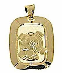 Picture of Jesus Christ with aureole Sacred Rectangular Medal Pendant gr 1,45 Yellow Gold 18k Unisex Woman Man 