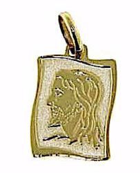 Imagen de Sagrado Rostro de Jesús Cristo Medalla Colgante rectangular gr 1,2 Oro amarillo 9kt para Hombre