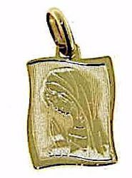 Imagen de Nuestra Señora Madonna en Oración Medalla Colgante rectangular gr 1,2 Oro amarillo 9kt para Mujer 