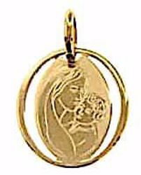 Picture of Madonna and Child by Ferruzzi Sacred Oval Medal Pendant gr 0,7 Yellow Gold 18k for Woman 