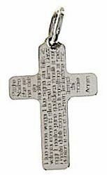 Picture of Cross with prayer Padre Nostro Pendant gr 1 White Gold 18k relief printed plate Unisex Woman Man 