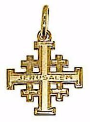 Picture of Jerusalem Cross Pendant gr 1,8 Yellow solid Gold 18k Unisex Woman Man 