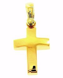 Picture of Smooth convex Cross Pendant gr 2,3 Yellow solid Gold 18k Unisex Woman Man 