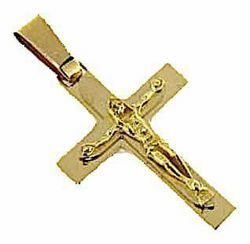 Imagen de Cruz recta con Cuerpo de Cristo Colgante gr 3,6 Oro amarillo macizo 18kt Unisex Mujer Hombre 
