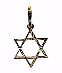 Picture of 6-pointed perforated Star of David Shield Pendant gr 0,65 Yellow Gold 18k Unisex Woman Man 