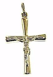 Immagine di Croce stondata con corpo di Cristo Ciondolo Pendente gr 0,75 Oro giallo 9kt Unisex Donna Uomo 