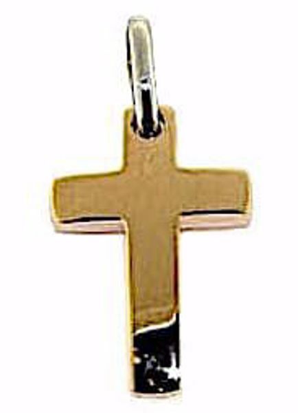 Picture of Simple Straight Cross Pendant gr 1,7 Rose solid Gold 18k Unisex Woman Man 