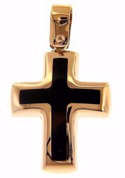 Picture of Black Cross Fashion Pendant gr 1,7 Rose Gold 18k with Onyx Unisex Woman Man 