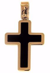 Picture of Black Cross Fashion Pendant gr 1,5 Rose Gold 18k with Onyx Unisex Woman Man 