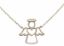 Picture of Crew-neck Necklace with Stylized Angel with Heart gr 2,2 White Gold 18k for Woman and Children (Boys and Girls)