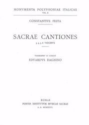 Picture of Sacrae cantiones 3, 4, 5, 6 vocibus Costanzo Festa Edoardo Dagnino