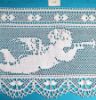 Picture of Bobbin Lace Musician Angel Embroidery H. cm 19 (7,5 inch) pure Cotton White for Altar Tablecloth and Liturgical Vestments