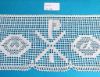 Picture of Bobbin Lace Chi Rho Alfa Omega Embroidery H. cm 13 (5,1 inch) pure Cotton White for Altar Tablecloth and Liturgical Vestments