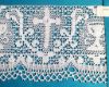 Picture of Bobbin Lace Cross and Chalice Embroidery H. cm 13 (5,1 inch) pure Cotton White for Altar Tablecloth and Liturgical Vestments