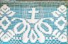 Picture of Bobbin Lace small Cross Embroidery H. cm 21 (8,3 inch) pure Cotton White for Altar Tablecloth and Liturgical Vestments