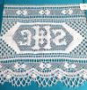 Picture of Bobbin Lace JHS Embroidery H. cm 19 (7,5 inch) pure Cotton White for Altar Tablecloth and Liturgical Vestments