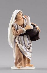 Picture of Girl with goose cm 12 (4,7 inch) Hannah Orient dressed nativity scene Val Gardena wood statue with fabric dresses 